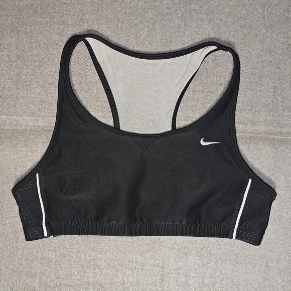 Nike Women's Black Sports Bra White Detail Racerback Women's Medium - Picture 1 of 11